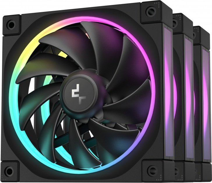 Deepcool fl12 3 in 1 black ventilatorhu - DeepCool FL12 120mm PWM ARGB Fans 3-Pack - Black Case Fan