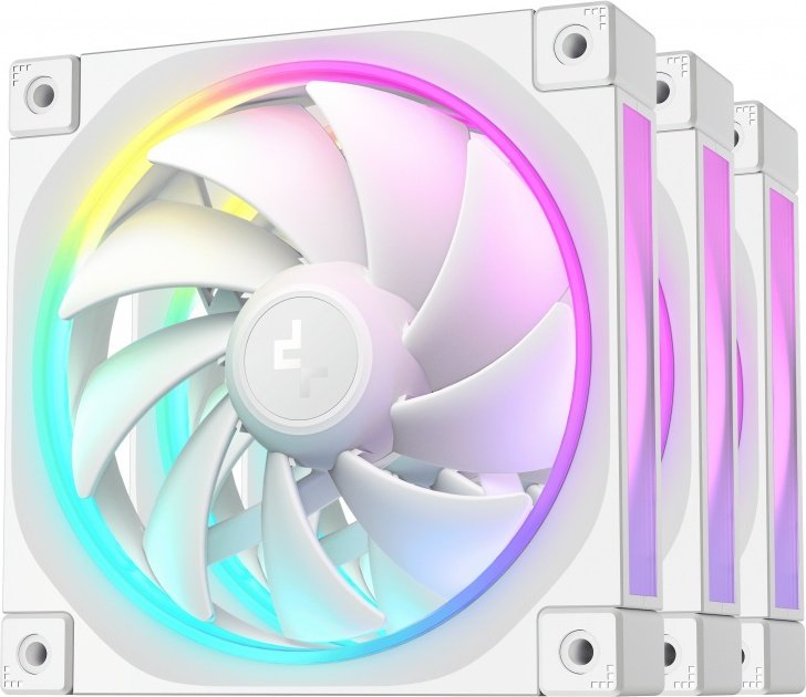 Deepcool fl12 wh 3 in 1 white - DeepCool FL12 WH 120mm ARGB PWM Fan (3-Pack, White) Case Fan
