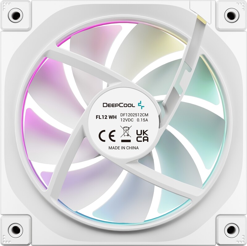 Deepcool fl12 white 120mm 55 cfm 500 3 orig - DeepCool FL12 WH 120mm PWM ARGB Fan Case Fan
