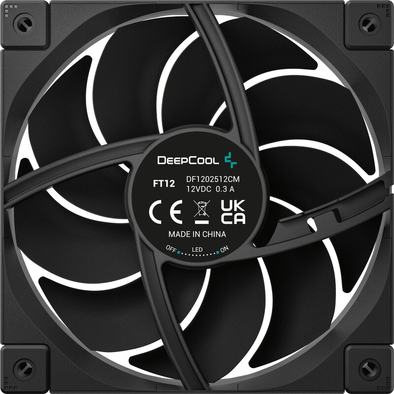 Deepcool ft12 black 3 orig - DeepCool FT12 High Performance 120mm PWM Fan Black Case Fan