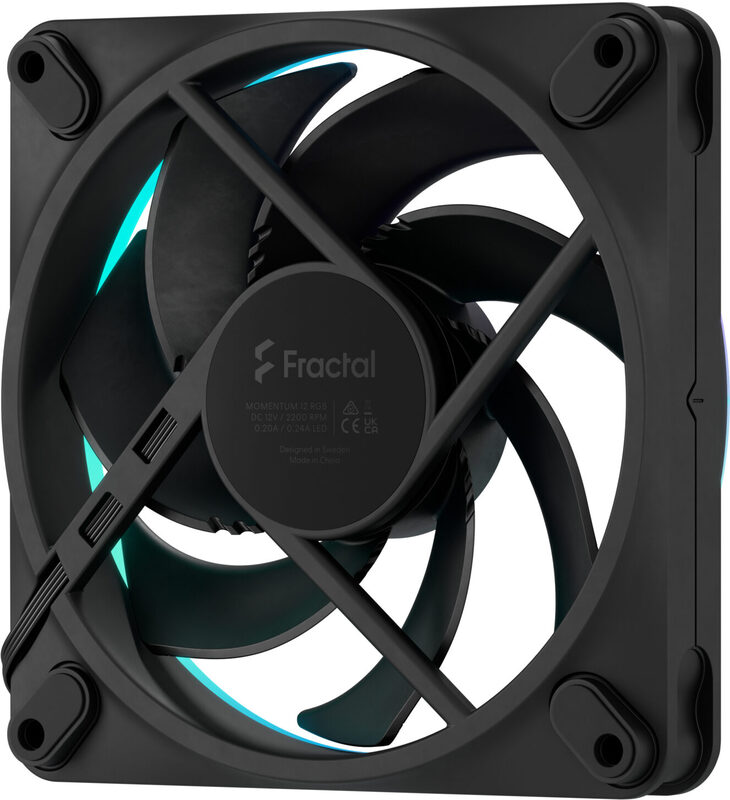 Fractal design momentum 12 case fan 777085 3 orig - Fractal Design Momentum 12 RGB Black 120mm PWM Case Fan - 3 Pack