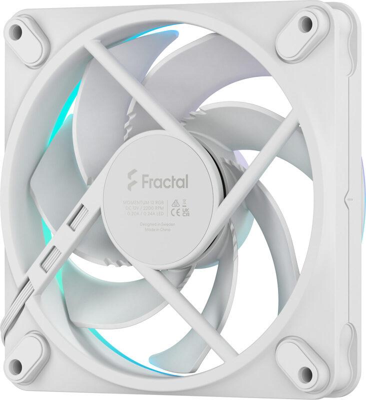 Fractal design momentum 12 case fan 777097 2 orig - Fractal Design Momentum 12 RGB White 120mm PWM Case Fan