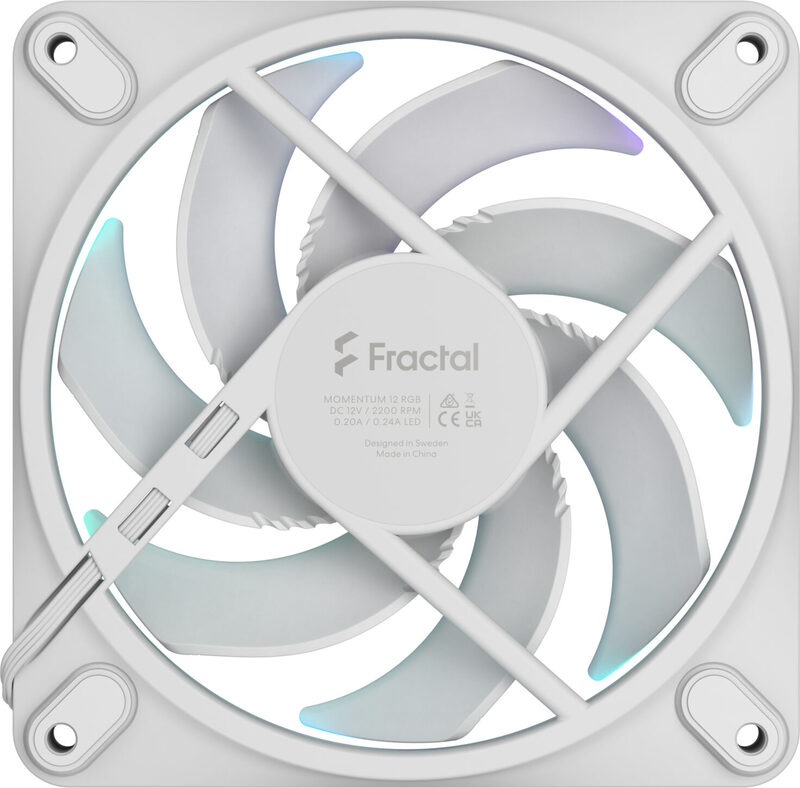 Fractal design momentum 12 case fan 777097 4 orig - Fractal Design Momentum 12 RGB White 120mm PWM Case Fan