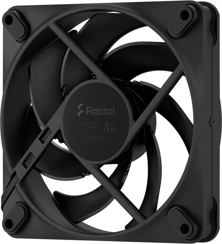 Fractal design momentum 12 case fan 777108 2 orig - Fractal Design Momentum 12 Black 120mm Case Fan (Black)
