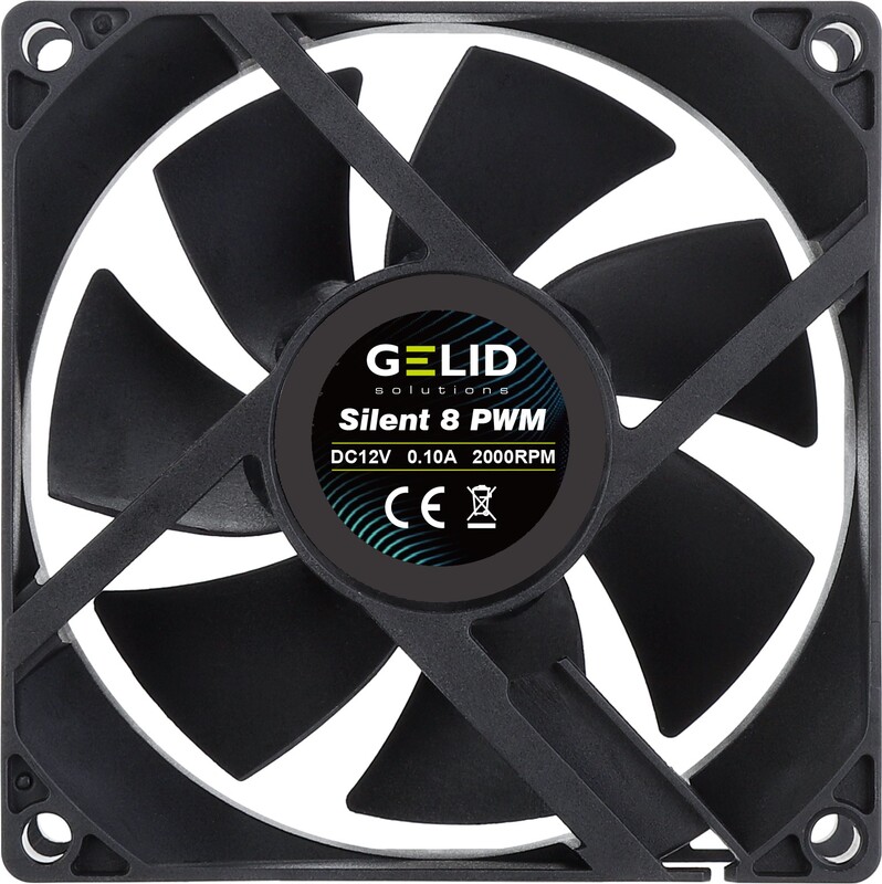 Gelid solutions silent 8 ventilatorh 3 orig - Gelid Solutions Silent 8 PWM Black 80mm Case Fan (Black)