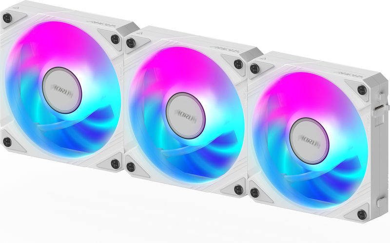 Gigabyte aorus ez chain fan 120 case 894447 2 orig - Gigabyte Aorus EZ Chain Fan 120 Ice 3-Pack 120mm Case Fan (White)