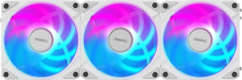 Gigabyte aorus ez chain fan 120 case 894447 3 orig - Gigabyte Aorus EZ Chain Fan 120 Ice 3-Pack 120mm Case Fan (White)