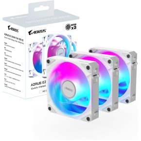 Aorus EZ Chain Fan 120 Ice 3-Pack 120mm Case Fan (White) - afbeelding 7