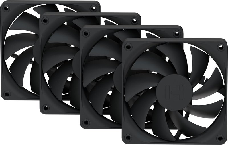 Hyte fa12 case fan 776772 - Hyte FA12 120mm PWM Fan 4-Pack - Pitch Black Case Fan