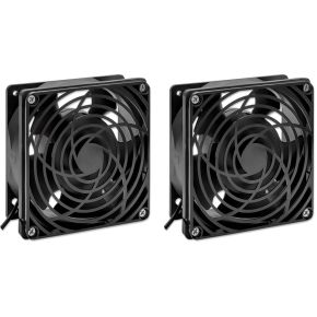 2-Fan Ventilation Unit for 19" Wallmount Cabinets, 50 CFM, 24.9 dB 120mm Case Fan (Black) - afbeelding 2