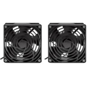 2-Fan Ventilation Unit for 19" Wallmount Cabinets, 50 CFM, 24.9 dB 120mm Case Fan (Black) - afbeelding 3
