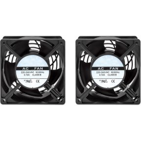 2-Fan Ventilation Unit for 19" Wallmount Cabinets, 50 CFM, 24.9 dB 120mm Case Fan (Black) - afbeelding 4
