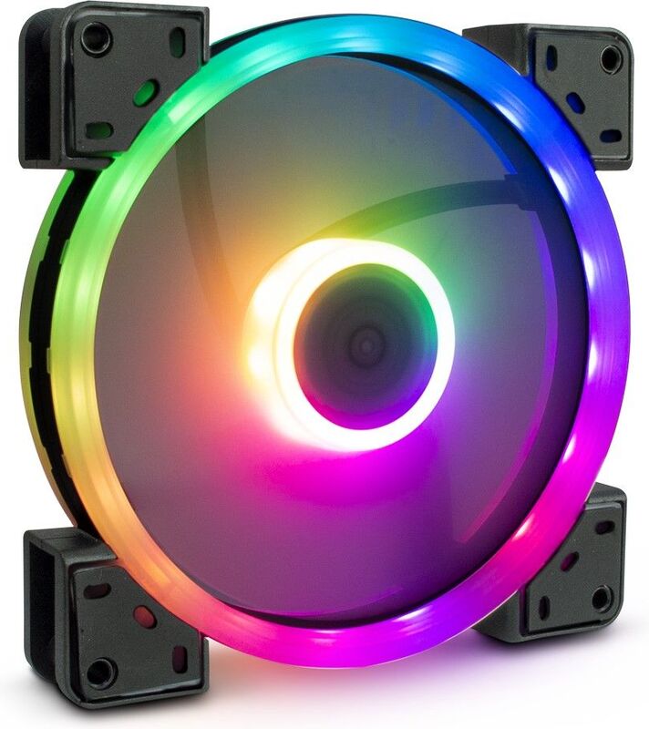 Inter tech argus fan set rs 14 case 2 orig - Inter-Tech Argus RGB-Fan Set RS-14 140mm Case Fan (Black)