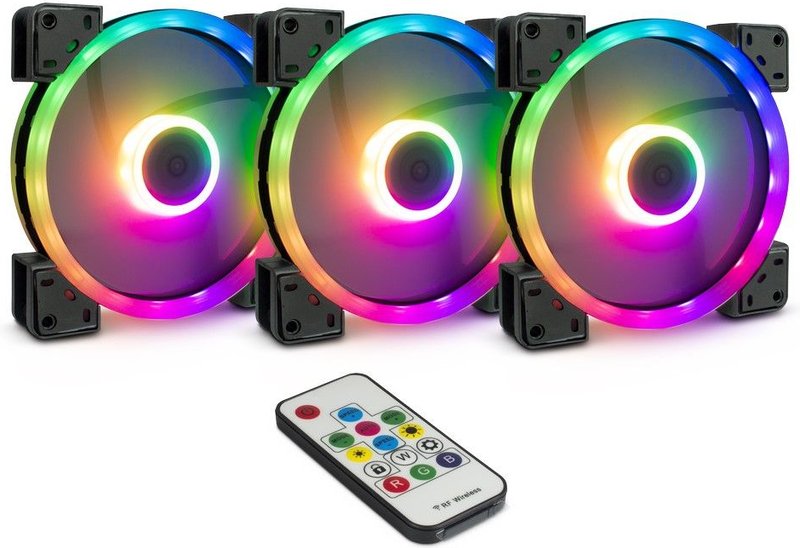 Inter tech argus fan set rs 14 case - Inter-Tech Argus RGB-Fan Set RS-14 140mm Case Fan (Black)