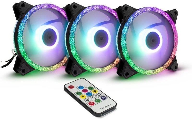 Inter tech argus rs 07 set120x120x25 case - Inter-Tech Argus RS-07 RGB Fan Set - 3x 120mm Case Fan