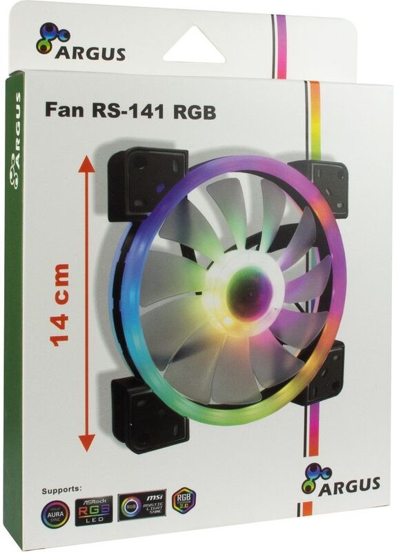 Inter tech argus rs 141 case fan 5 orig - Inter Tech Inter-Tech Argus RS-141 RGB 140mm Case Fan (Black)