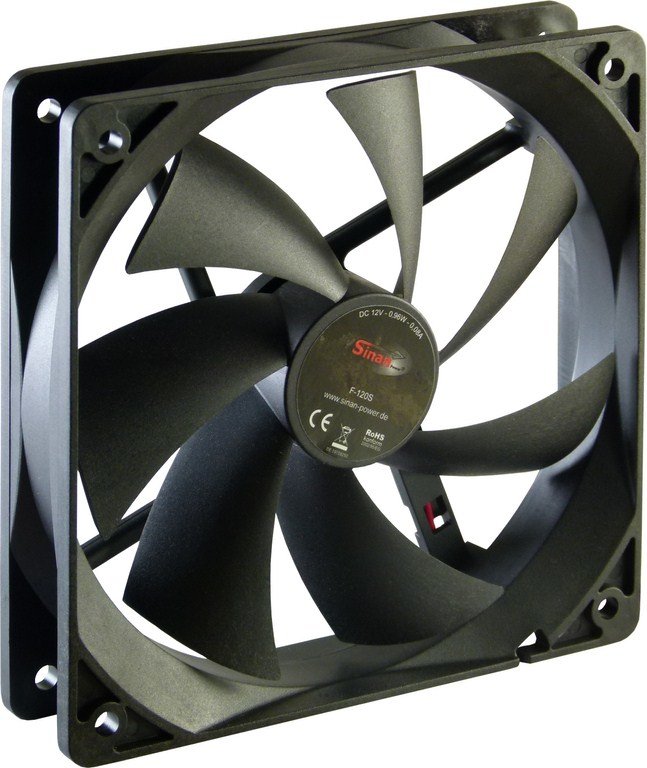 Inter tech f 120 s 120x120x25 mm case - Inter-Tech F-120-S 120mm 3-Pin Case Fan, 1200 RPM, Zwart