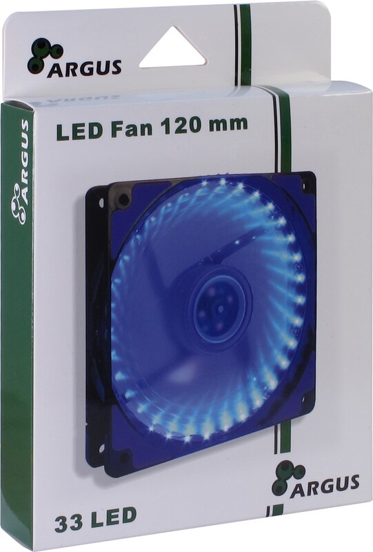 Inter tech l 12025 120x120x25mm case fan 3 orig - Inter-Tech Argus L-12025 Blue LED 120mm Case Fan (Black)