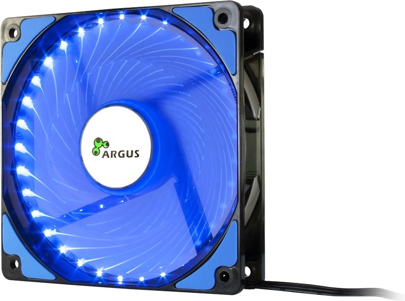 Inter tech l 12025 120x120x25mm case fan - Inter-Tech Argus L-12025 Blue LED 120mm Case Fan (Black)