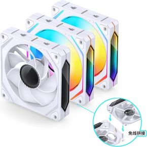 ZL-120WR ARGB PWM Reverse Blade 3-Pack White 120mm Case Fan (White) - afbeelding 5