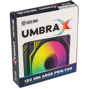 Kolink UMBRA X 120mm PWM ARGB Zwart, Wit 1 stuk case fan, productafbeelding 6