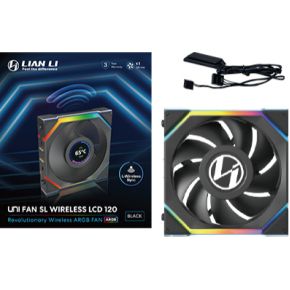 UNI FAN SL Wireless LCD 120 Single Pack Black 120mm Case Fan (Black) - afbeelding 4