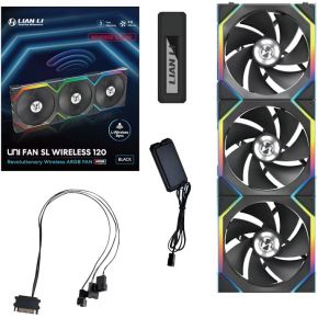 UNI FAN SL Wireless 120 Reverse Blade ARGB Black Triple Pack 120mm Case Fan (Black) - afbeelding 7
