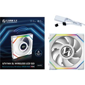 UNI FAN SL Wireless LCD 120 White 120mm Case Fan (White) - afbeelding 3