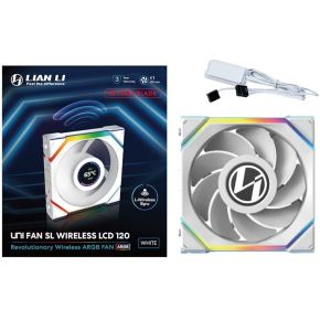 UNI FAN SL Wireless LCD 120 Reverse Blade White 120mm Case Fan (White) - afbeelding 4