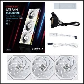 Lian li lian li uni fan tl flex 5705751 4 orig - Lian Li UNI FAN TL FLEX 120mm Reverse Case Fan (White)