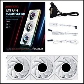 Lian li lian li uni fan tl lcd 5705759 5 orig - Lian Li UNI FAN TL LCD FLEX 120mm Reverse Case Fan (White)