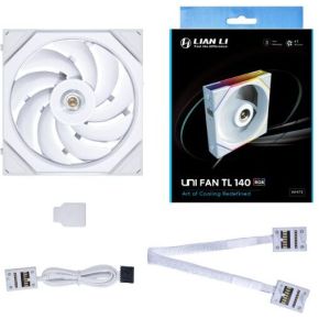 UNI FAN TL 140 RGB PWM White Single Pack 140mm Case Fan (White) - afbeelding 3