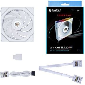 Lian Li UNI FAN TL 120 Reverse Blade White Case Fan - 120mm - afbeelding 3