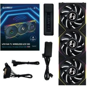 UNI FAN TL LCD 120 Wireless Black 3-Pack 120mm Case Fan (Black) - afbeelding 3