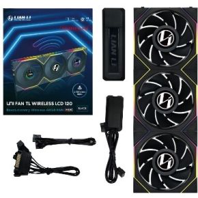 UNI FAN TL120 LCD Wireless Reverse Blade Black 3-Pack 120mm Case Fan (Black) - afbeelding 5