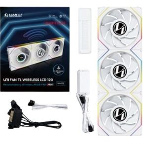 UNI FAN TL LCD Wireless Reverse Blade 120mm White Triple Pack - afbeelding 4
