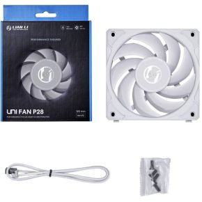 Lian Li UNI FAN P28 120mm PWM Fluid Dynamic Bearing Case Fan - White - afbeelding 2