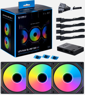 Lian li uni fan sl infinity 120 case 776896 5 orig - Lian Li UNI FAN SL-Infinity 120 RGB 3-Pack 120mm Case Fan (Black)
