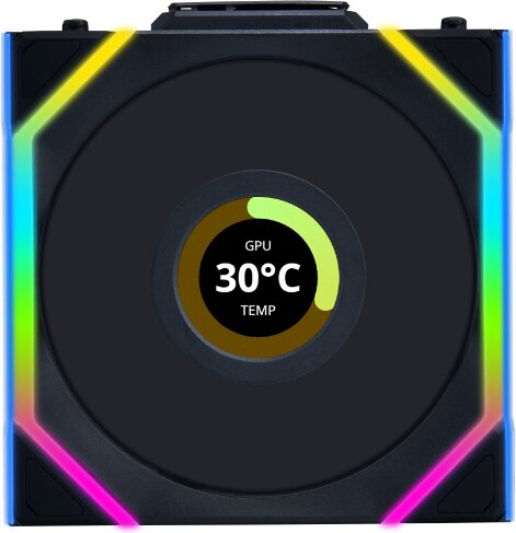 Lian li uni fan sl120 lcd wireless cas 776381 3 orig - Lian Li UNI FAN SL Wireless LCD 120 Black Pack 120mm Case Fan (Black)