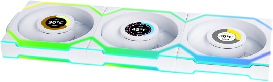Lian li uni fan sl120 lcd wireless cas 776979 2 orig - Lian Li Lian-Li Lian Li UNI FAN SL Wireless LCD 120mm Case Fan (White)