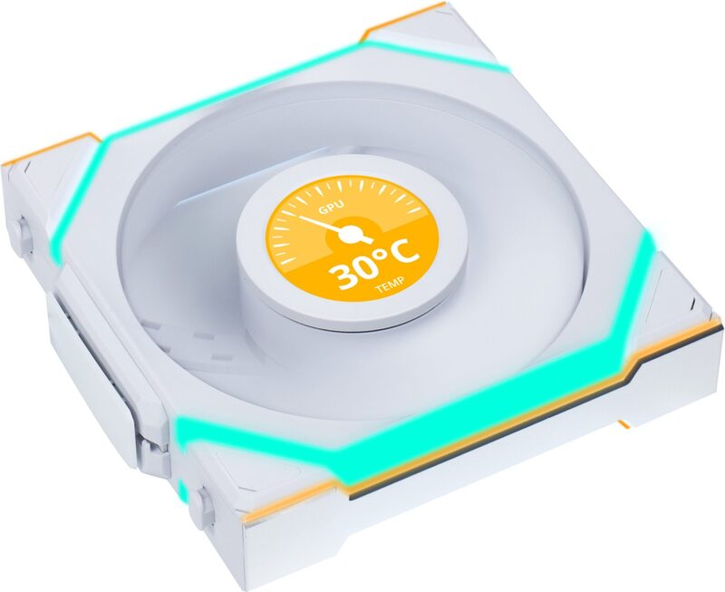 Lian li uni fan sl120 lcd wireless cas 776979 4 orig - Lian Li Lian-Li Lian Li UNI FAN SL Wireless LCD 120mm Case Fan (White)