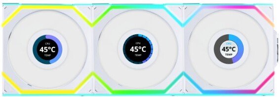 Lian li uni fan sl120 lcd wireless cas 776979 - Lian Li Lian-Li Lian Li UNI FAN SL Wireless LCD 120mm Case Fan (White)