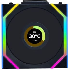 Lian Li UNI FAN SL120 LCD ARGB Wireless Reverse Blade Black 120mm Case Fan (Black) - afbeelding 3