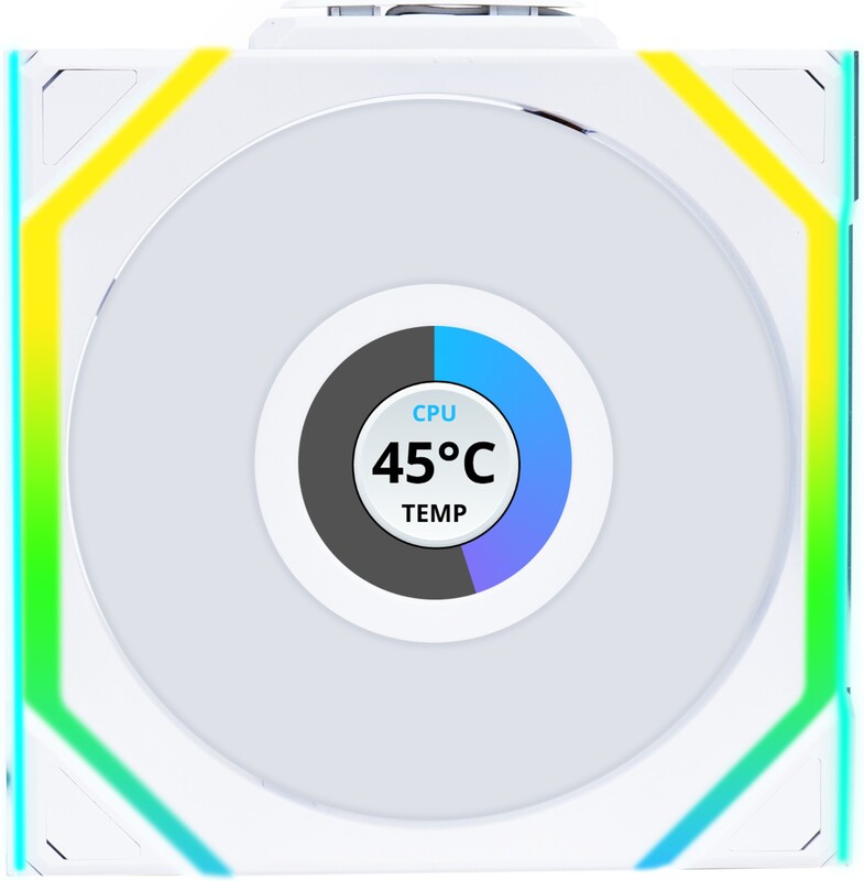 Lian li uni fan sl120 lcd wireless rev 776885 5 orig - Lian Li UNI FAN SL Wireless LCD 120 Reverse 120mm Case Fan (White)