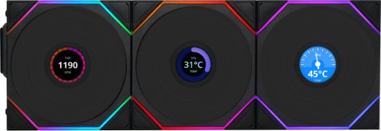 Lian li uni fan tl 120 lcd wireless 776980 - Lian Li UNI FAN TL120 LCD Wireless 3-Pack 120mm Case Fan (Black)