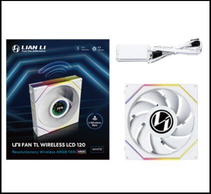 Lian li uni fan tl 120 lcd wireless 777004 3 orig - Lian Li UNI FAN TL LCD 120 Wireless White 120mm Case Fan (White)