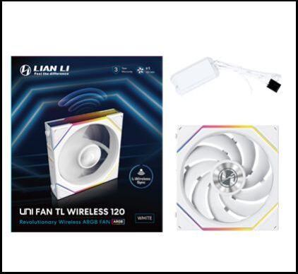 Lian li uni fan tl 120 wireless case 776928 2 orig - Lian Li UNI FAN TL Wireless 120 White 120mm Case Fan (White)