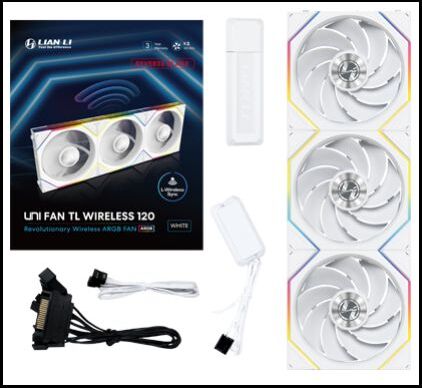 Lian li uni fan tl 120 wireless revers 776890 3 orig - Lian Li Lian-Li Lian Li UNI FAN TL 3-Pack 120mm Case Fan (White)