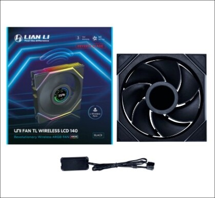 Lian li uni fan tl 140 lcd wireless 1021322 3 orig - Lian Li Lian-Li Lian Li UNI FAN TL LCD 140 140mm Case Fan (Black)