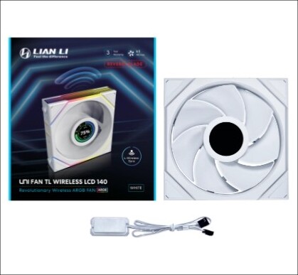 Lian li uni fan tl 140 lcd wireless 777006 3 orig - Lian Li Lian-Li Lian Li UNI FAN TL LCD 140 140mm Case Fan (White)